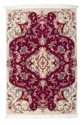 Alfombra Persa - Tabriz - Real - 90 x 60 cm - rojo oscuro