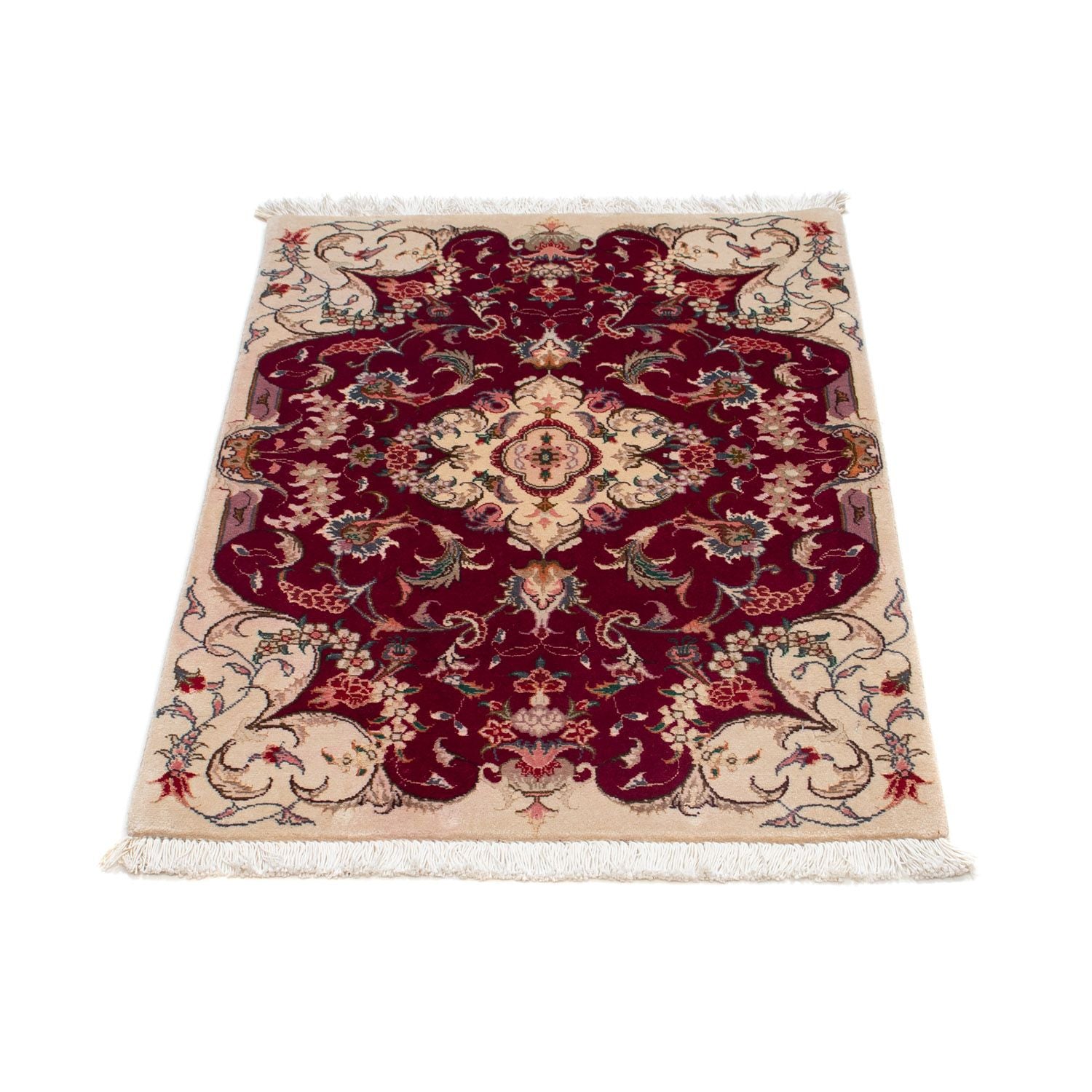 Alfombra Persa - Tabriz - Real - 90 x 60 cm - rojo oscuro