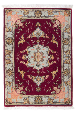 Alfombra Persa - Tabriz - Real - 90 x 60 cm - rojo oscuro