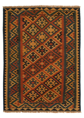 Alfombra Kelim - Oriental - 198 x 148 cm - rojo oscuro