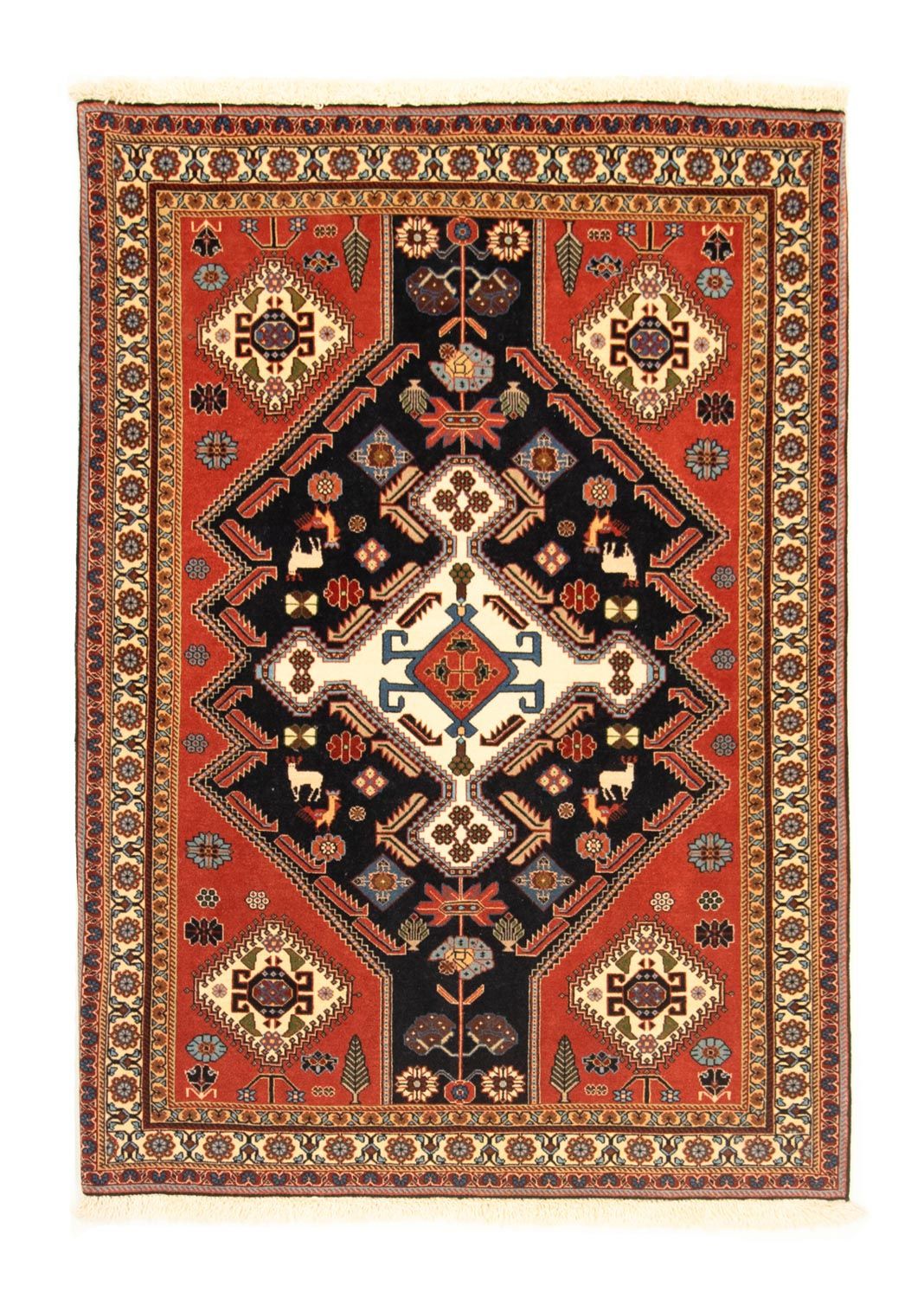 Alfombra persa - Nómada - 152 x 113 cm - azul oscuro