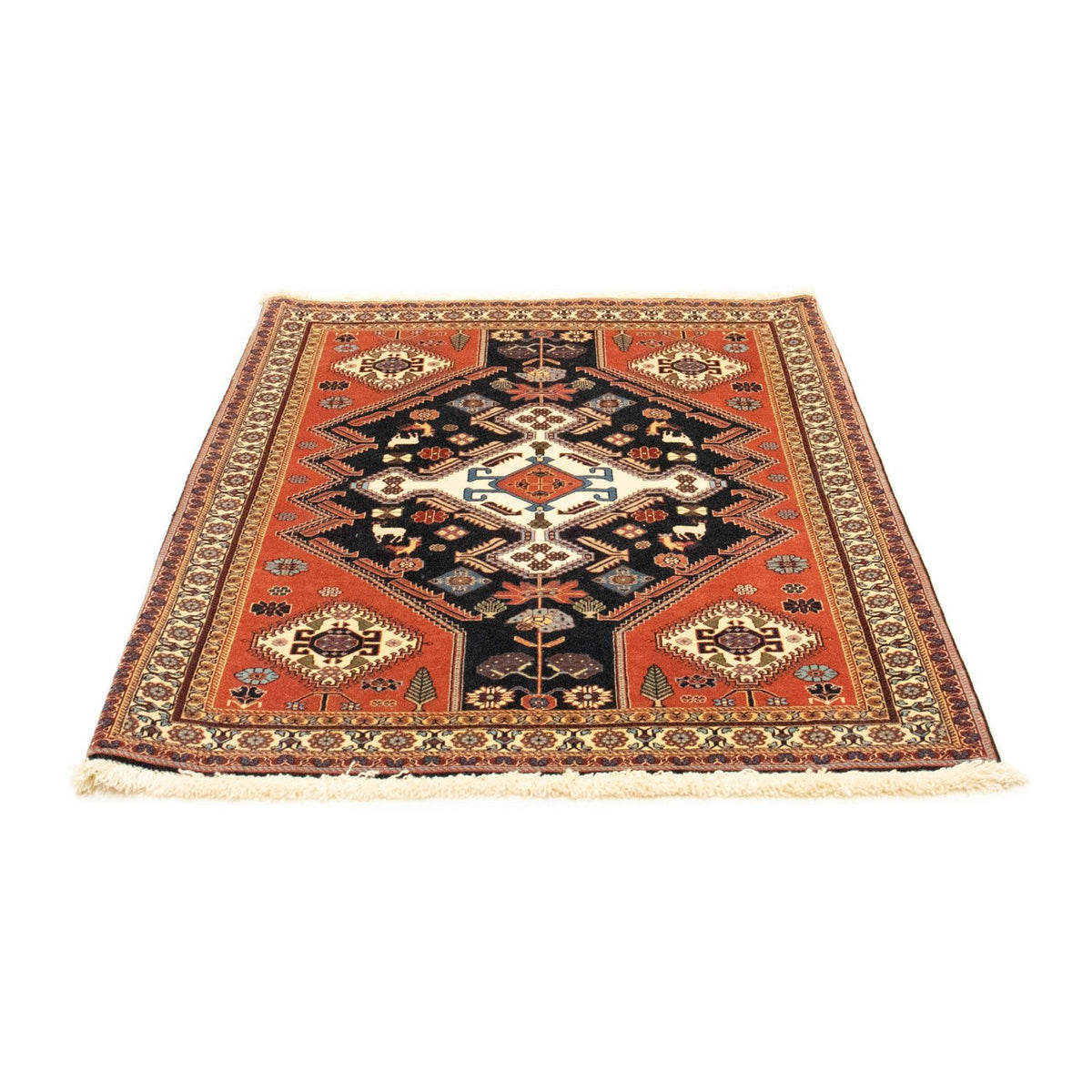 Alfombra persa - Nómada - 152 x 113 cm - azul oscuro