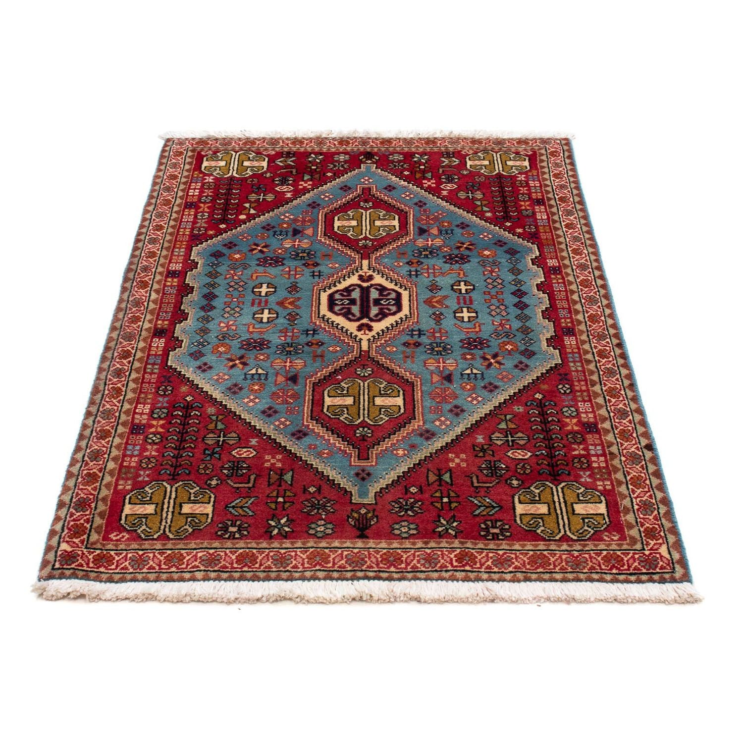 Alfombra persa - Nómada - 124 x 80 cm - rojo claro