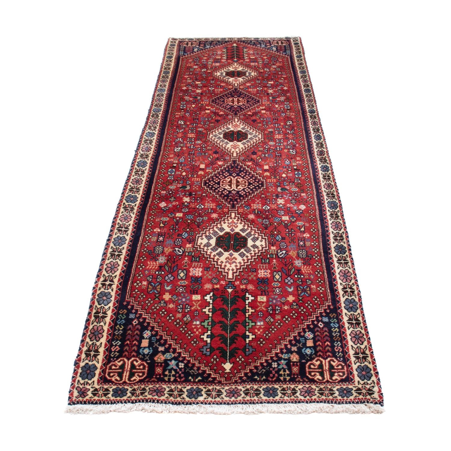 Alfombra de pasillo Alfombra persa - Nómada - 297 x 77 cm - rojo oscuro