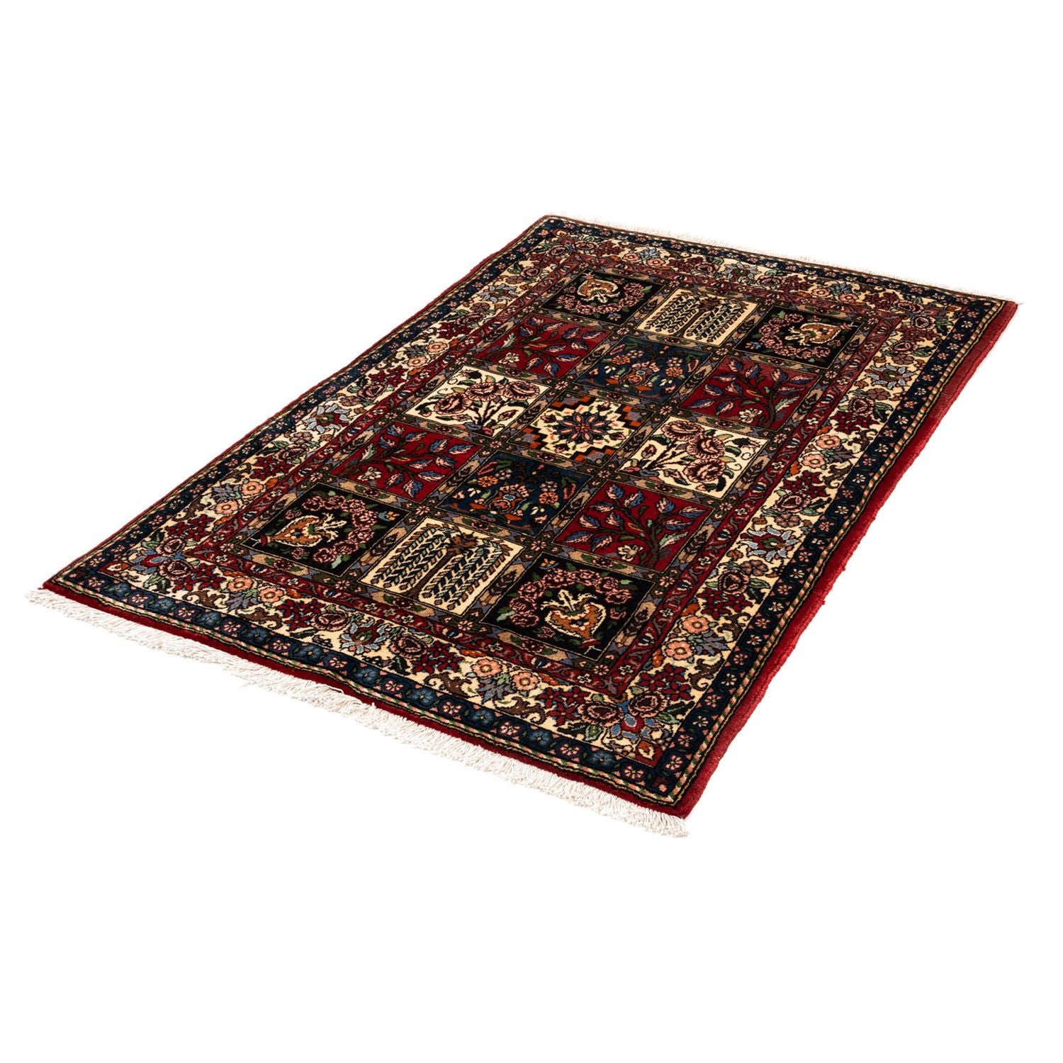 Alfombra persa - Nómada - 150 x 102 cm - rojo oscuro