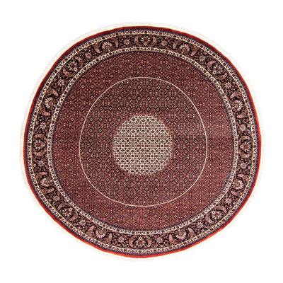 Alfombra persa - Bidjar redondo  - 247 x 247 cm - rojo oscuro