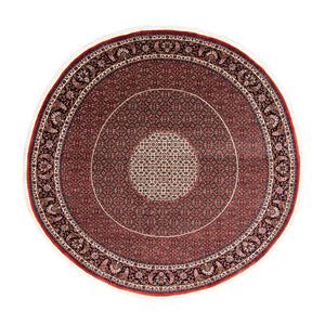 Alfombra persa - Bidjar redondo  - 247 x 247 cm - rojo oscuro