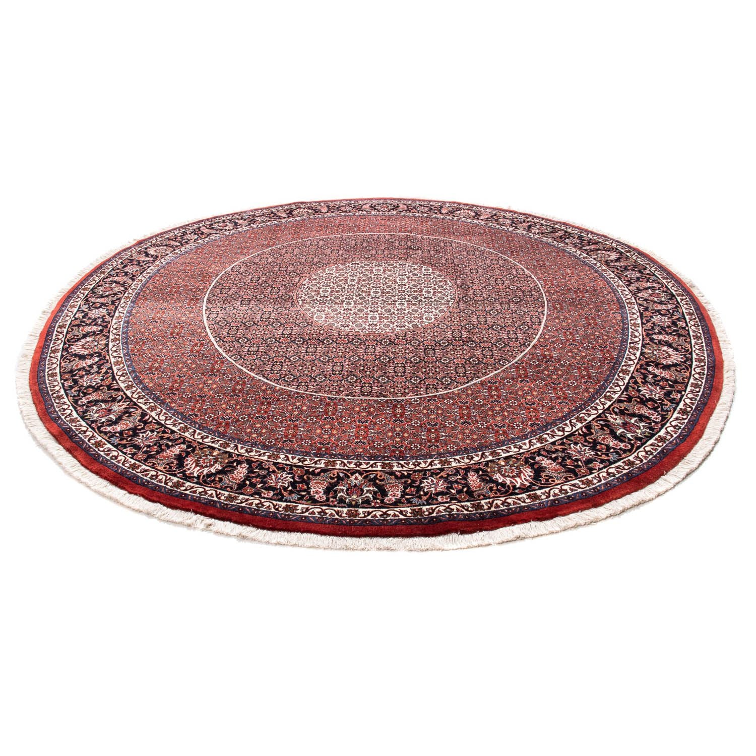 Alfombra persa - Bidjar redondo  - 247 x 247 cm - rojo oscuro
