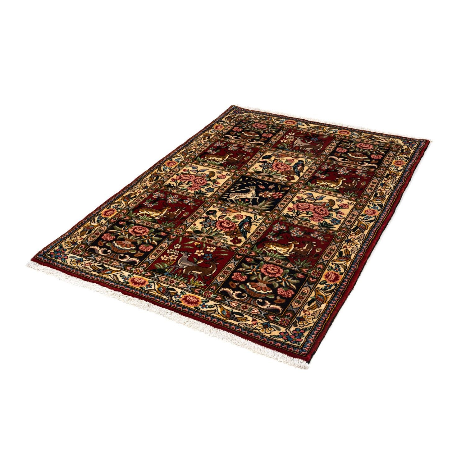 Alfombra persa - Nómada - 148 x 103 cm - rojo oscuro
