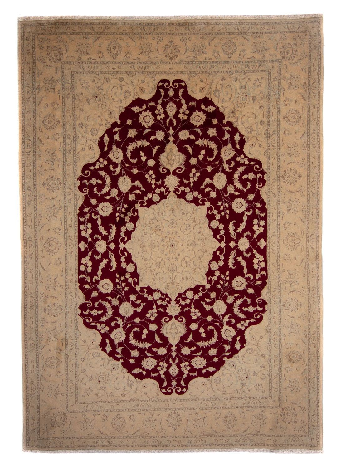 Alfombra persa - Nain - 337 x 243 cm - marrón claro