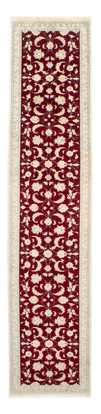 Alfombra de pasillo Alfombra persa - Nain - 382 x 83 cm - rojo oscuro