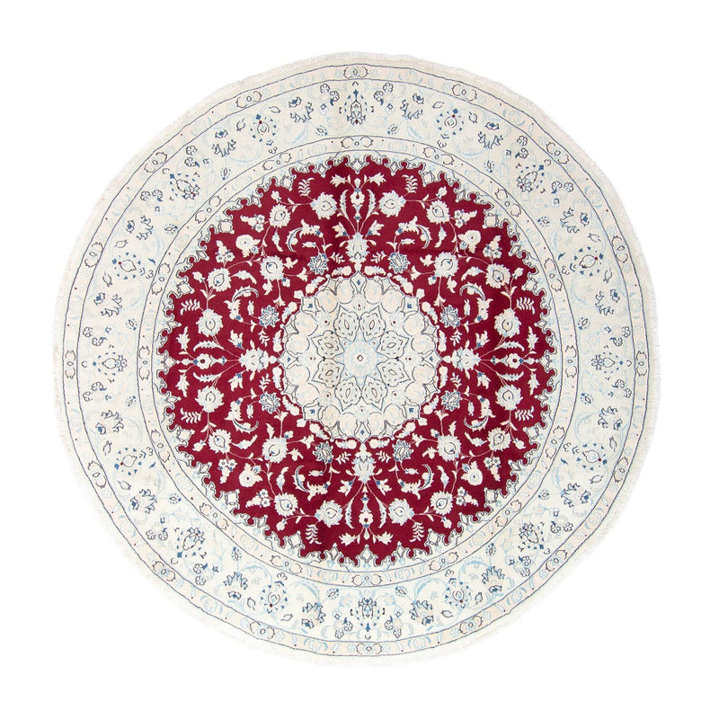 Alfombra persa - Nain redondo  - 293 x 293 cm - rojo oscuro