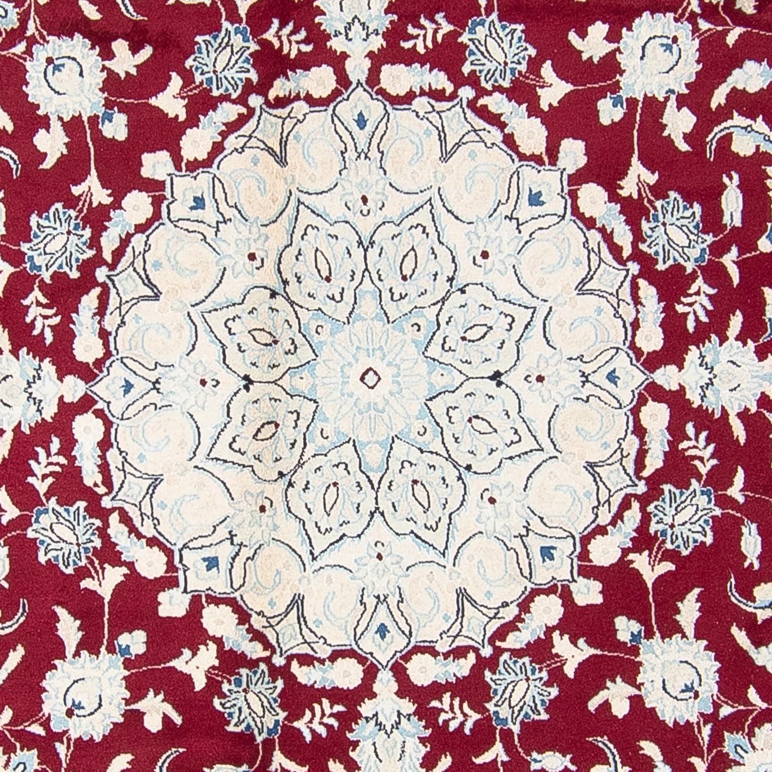 Alfombra persa - Nain redondo  - 293 x 293 cm - rojo oscuro