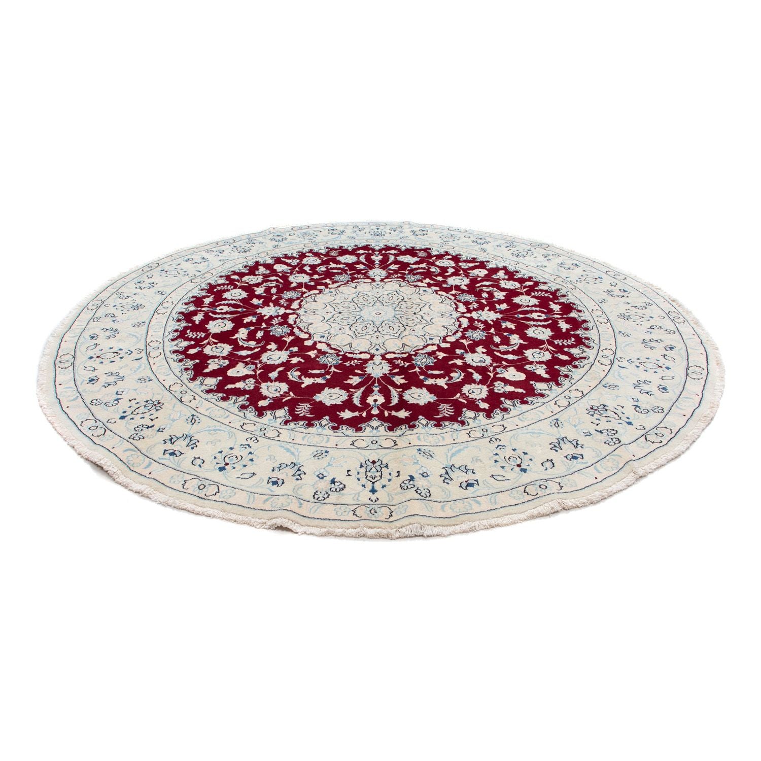 Alfombra persa - Nain redondo  - 293 x 293 cm - rojo oscuro