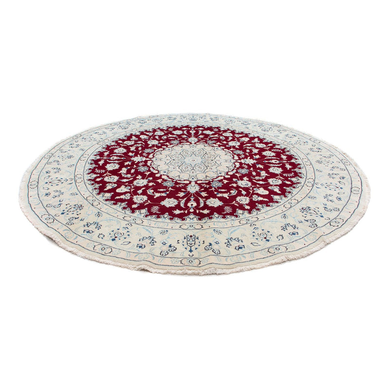 Alfombra persa - Nain redondo  - 293 x 293 cm - rojo oscuro