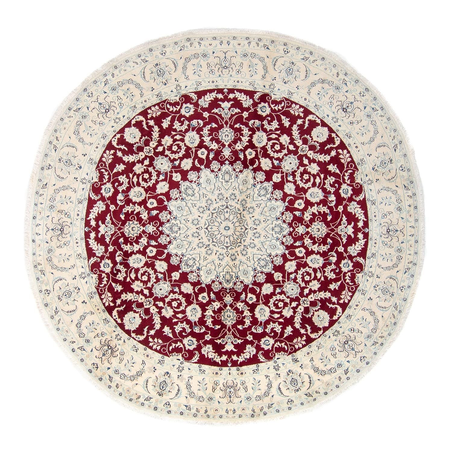 Alfombra persa - Nain redondo  - 300 x 300 cm - rojo oscuro