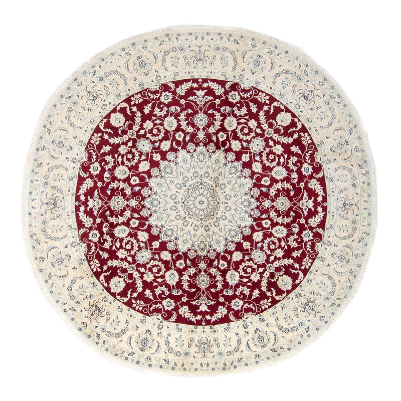 Alfombra persa - Nain redondo  - 300 x 300 cm - rojo oscuro