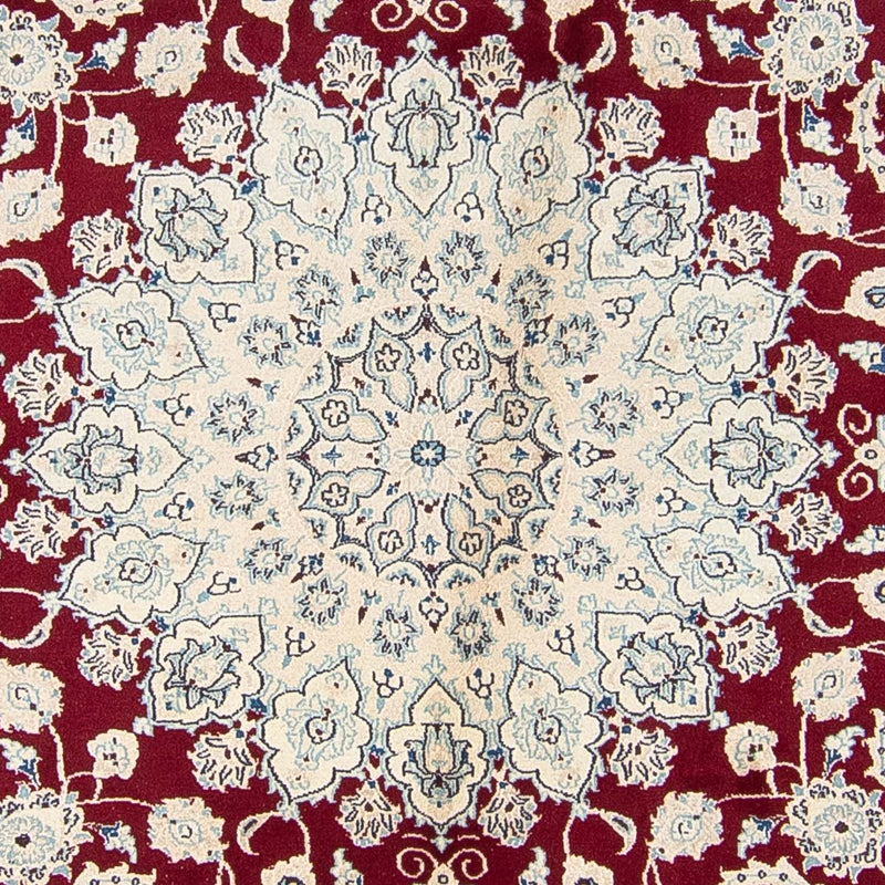 Alfombra persa - Nain redondo  - 300 x 300 cm - rojo oscuro