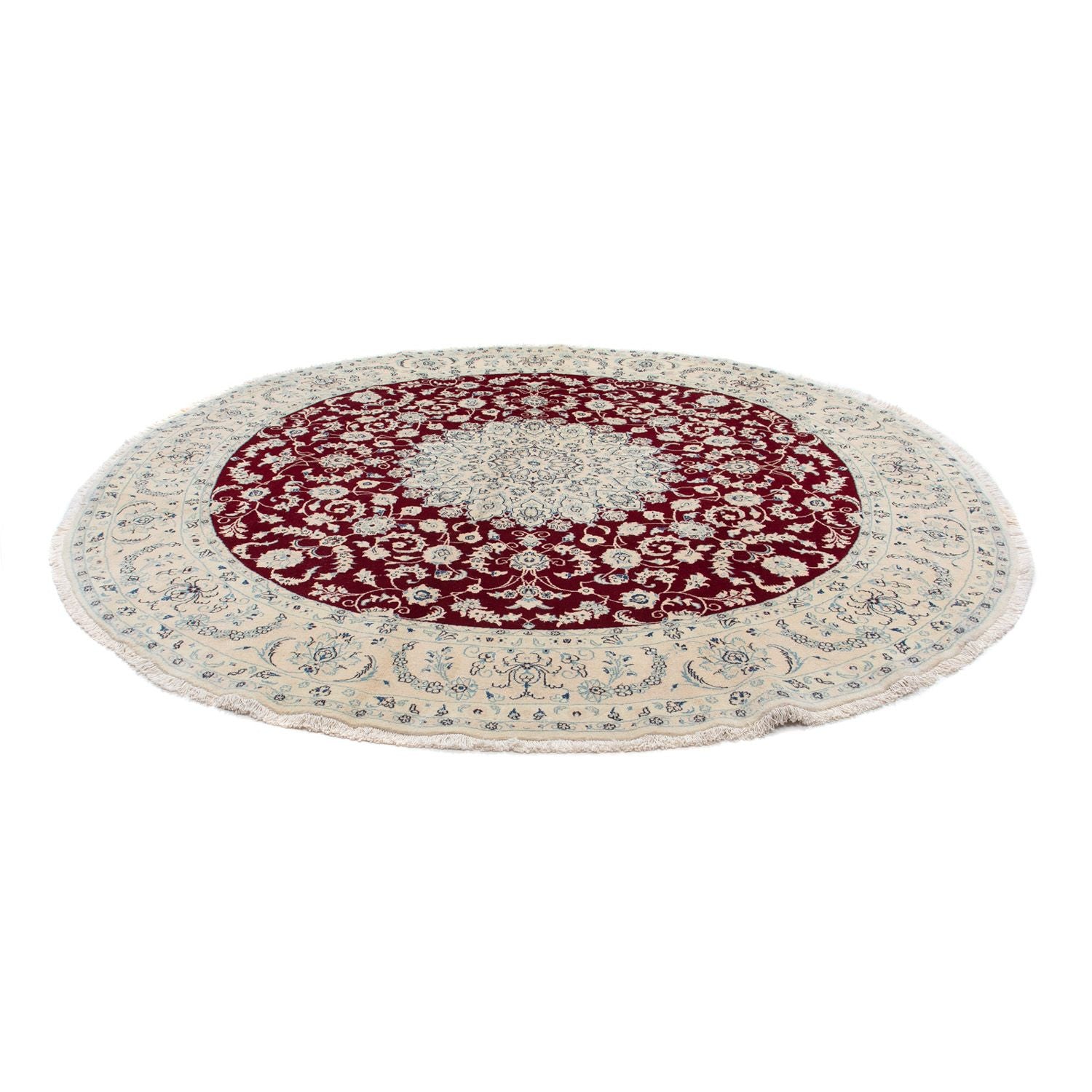 Alfombra persa - Nain redondo  - 300 x 300 cm - rojo oscuro