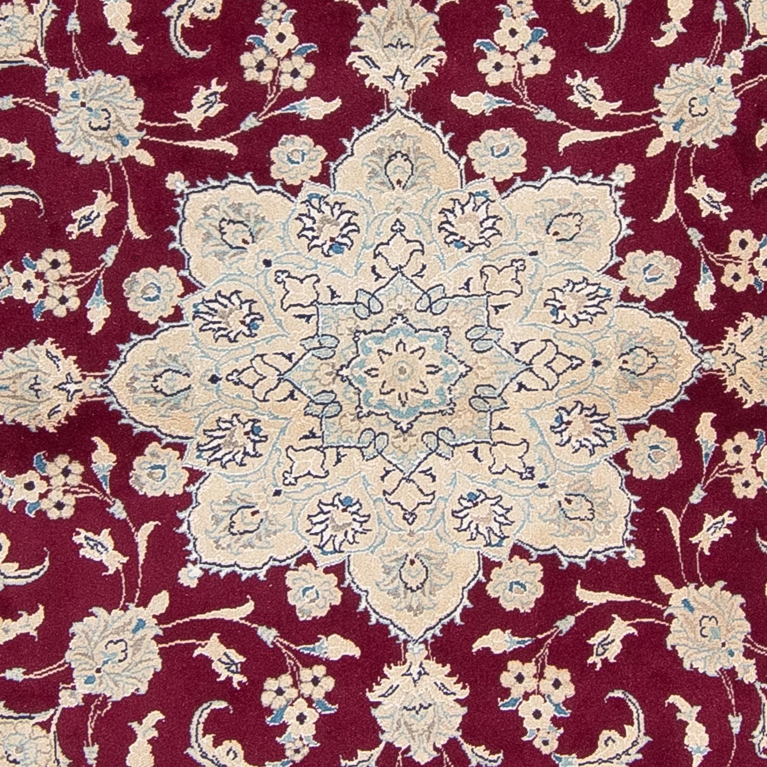Alfombra persa - Nain redondo  - 246 x 246 cm - rojo oscuro