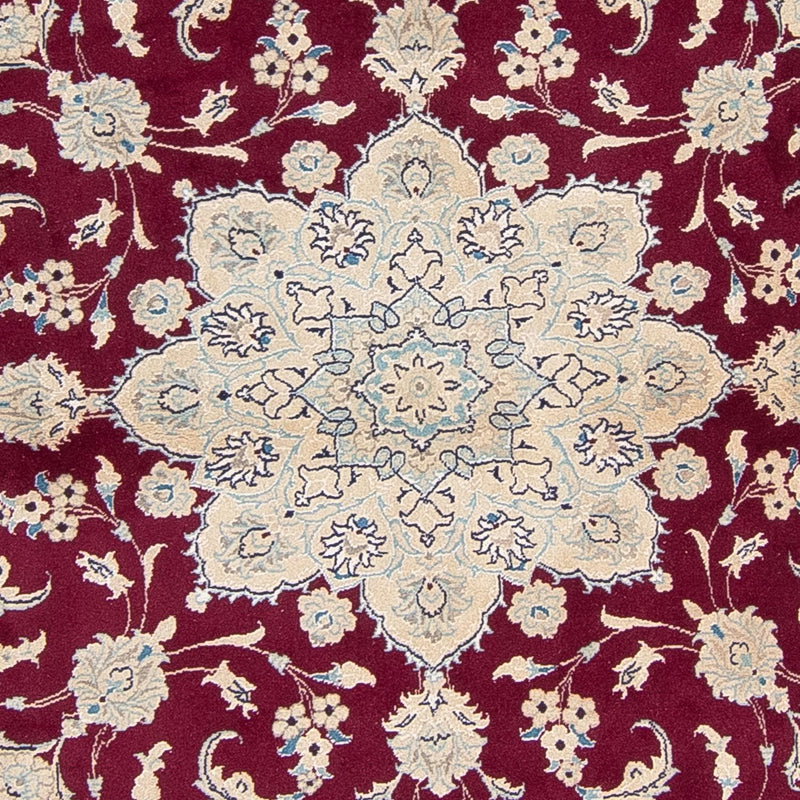 Alfombra persa - Nain redondo  - 246 x 246 cm - rojo oscuro