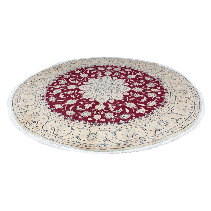 Alfombra persa - Nain redondo  - 246 x 246 cm - rojo oscuro