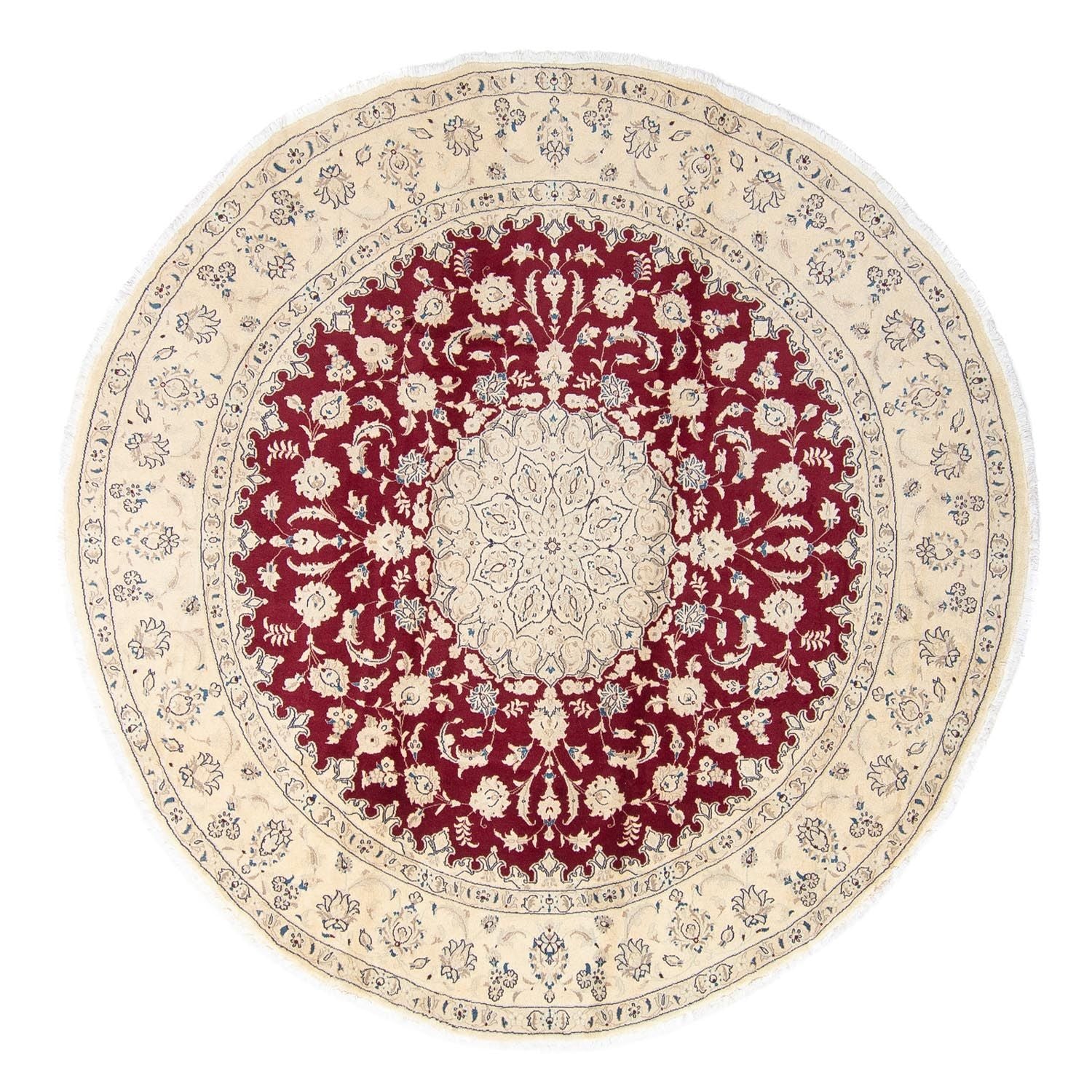 Alfombra persa - Nain redondo  - 280 x 280 cm - rojo oscuro
