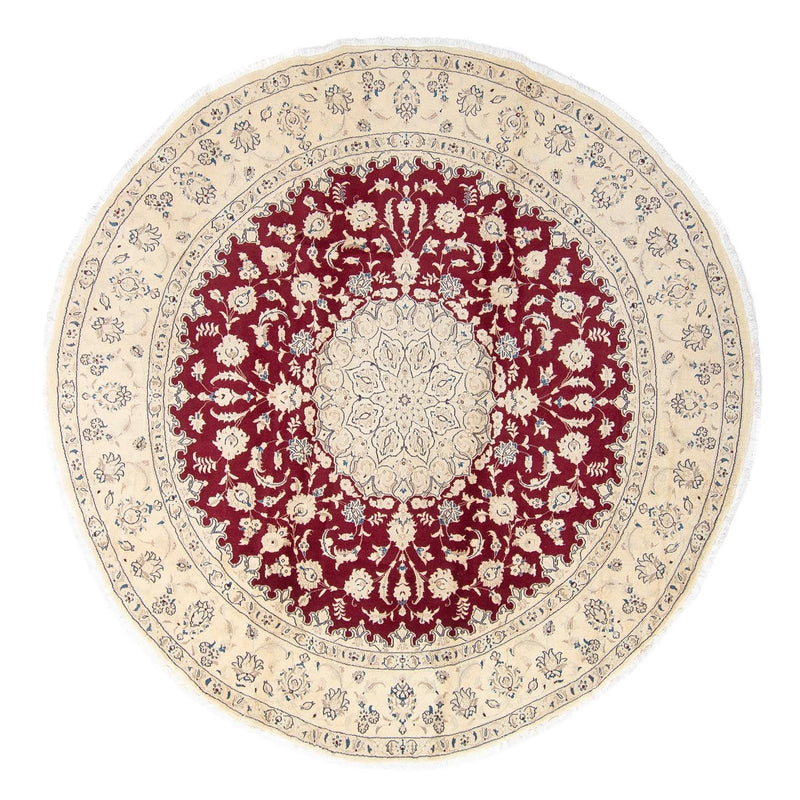 Alfombra persa - Nain redondo  - 280 x 280 cm - rojo oscuro