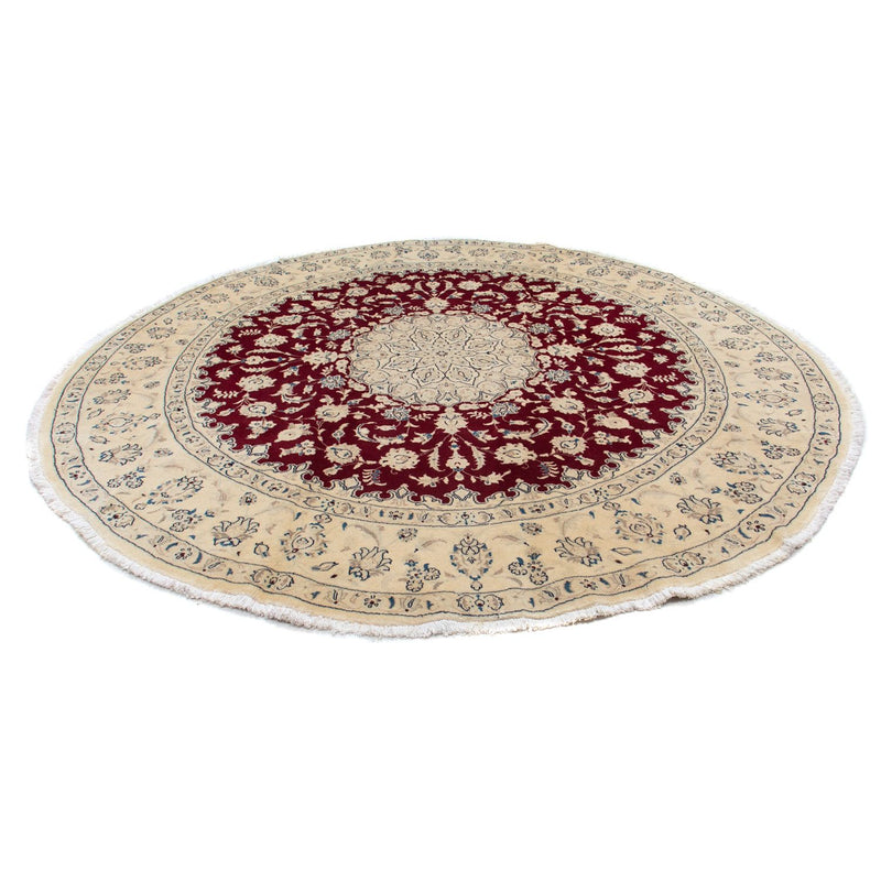 Alfombra persa - Nain redondo  - 280 x 280 cm - rojo oscuro