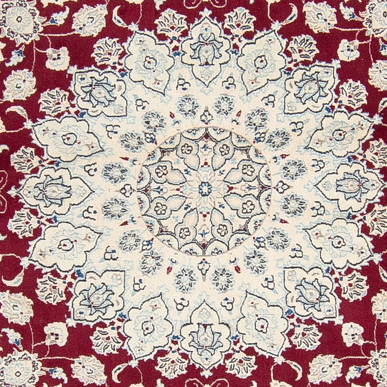 Alfombra persa - Nain redondo  - 302 x 302 cm - rojo oscuro