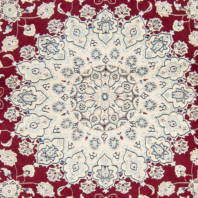Alfombra persa - Nain redondo  - 302 x 302 cm - rojo oscuro