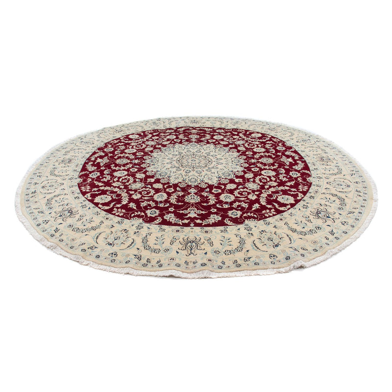Alfombra persa - Nain redondo  - 302 x 302 cm - rojo oscuro