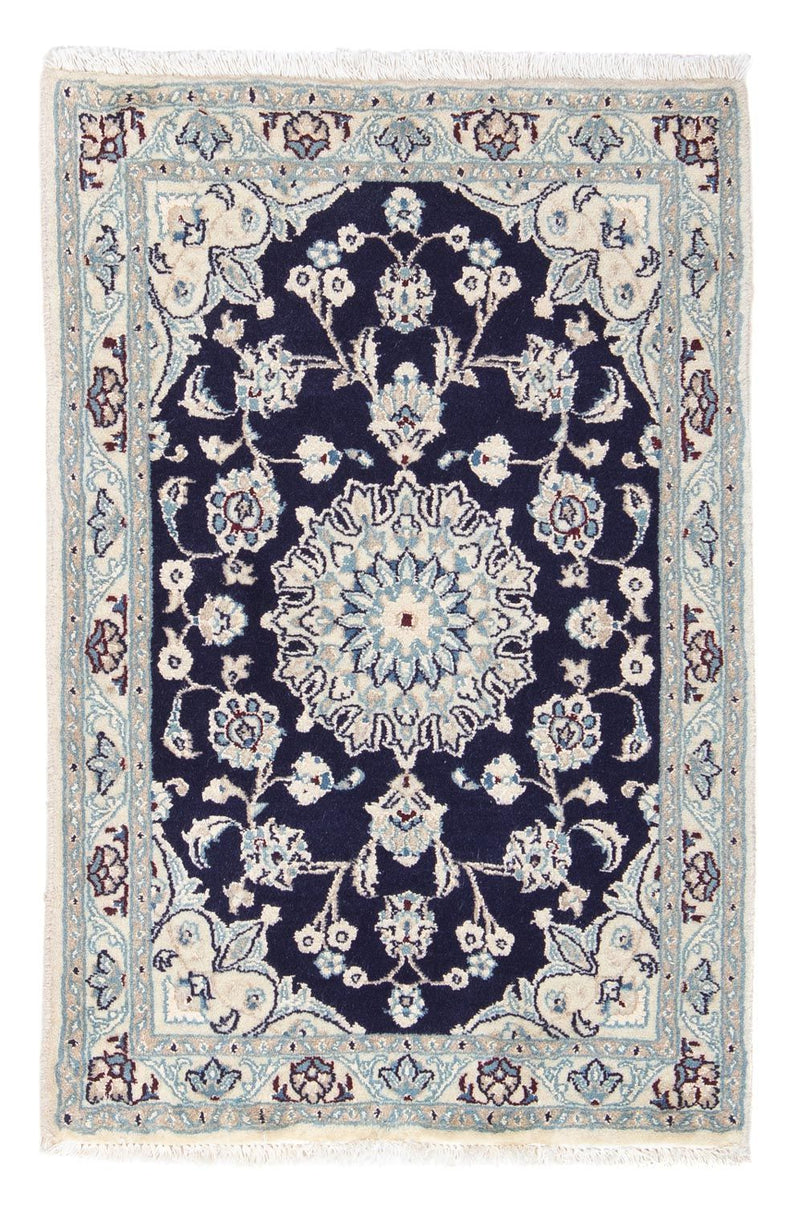 Alfombra persa - Nain - 85 x 55 cm - azul oscuro