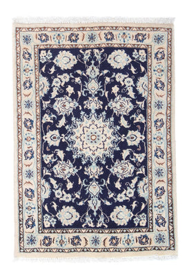 Alfombra Persa - Nain - Real - 85 x 55 cm - azul oscuro