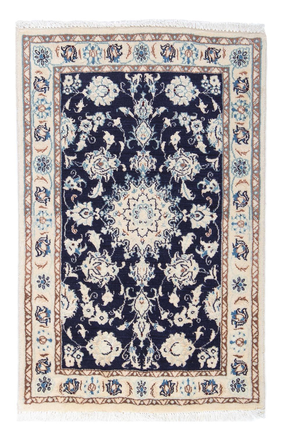 Alfombra persa - Nain - 85 x 55 cm - azul oscuro