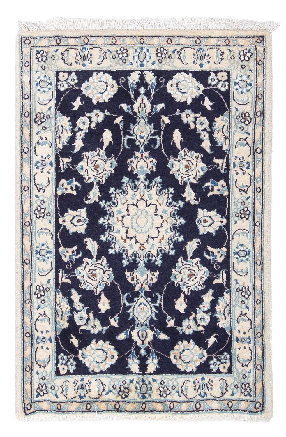 Alfombra persa - Nain - 85 x 55 cm - azul oscuro
