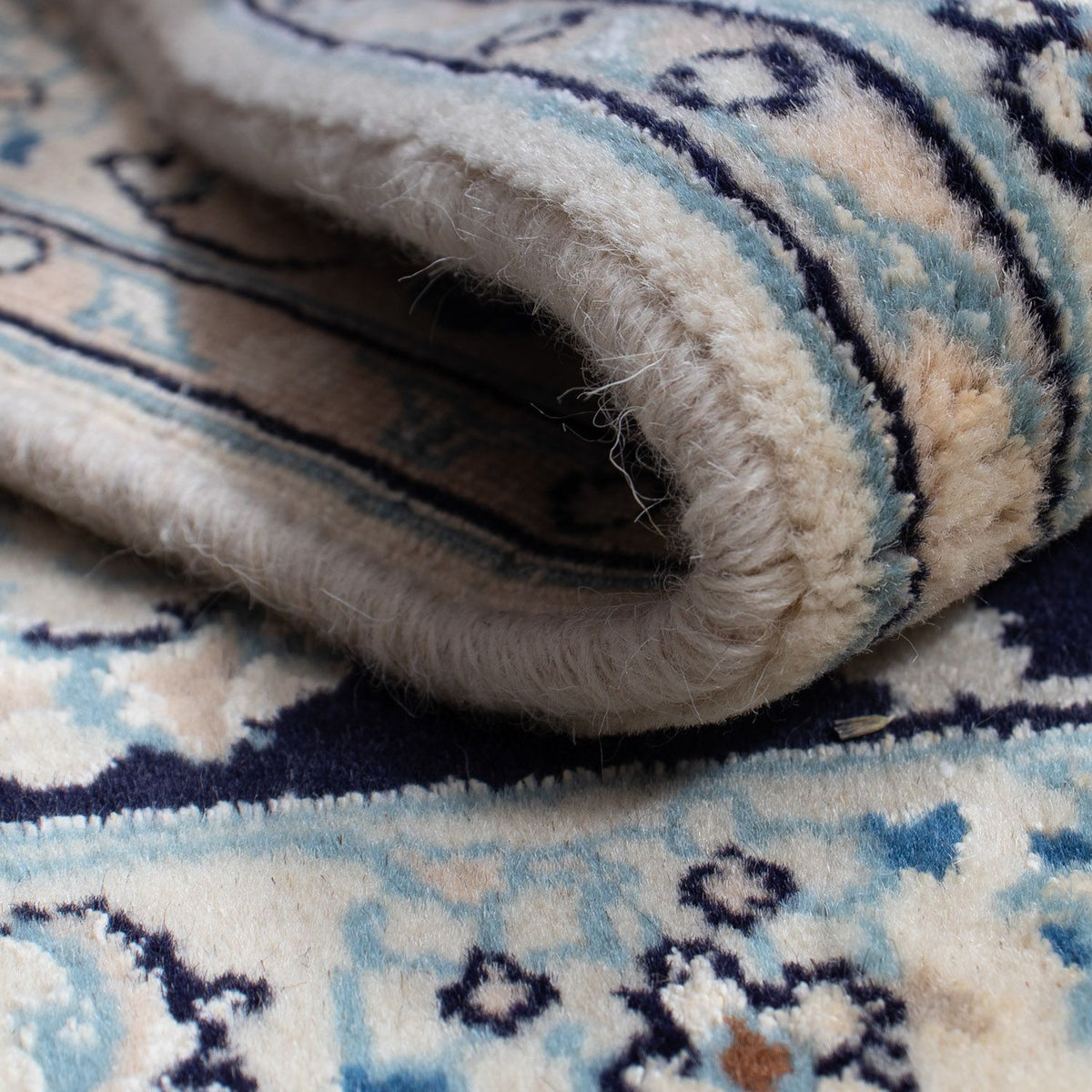 Alfombra persa - Nain - 85 x 55 cm - azul oscuro