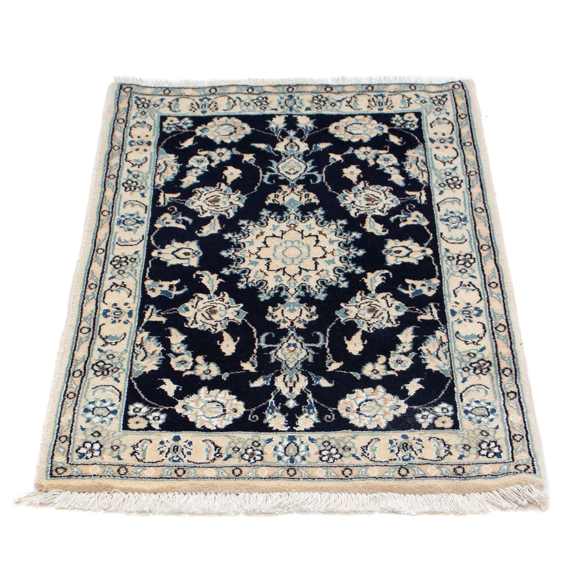 Alfombra persa - Nain - 85 x 55 cm - azul oscuro