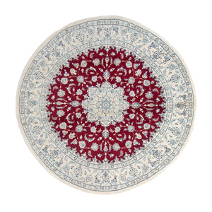 Alfombra persa - Nain redondo  - 290 x 290 cm - rojo oscuro