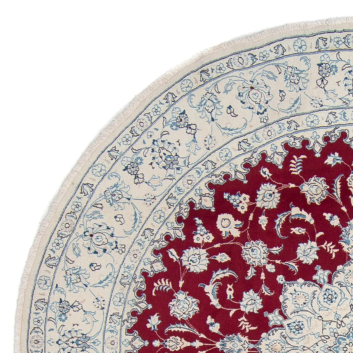Alfombra persa - Nain redondo  - 290 x 290 cm - rojo oscuro
