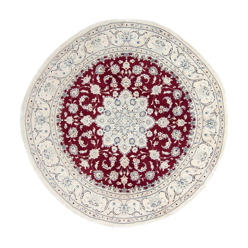Alfombra persa - Nain redondo  - 250 x 250 cm - rojo oscuro