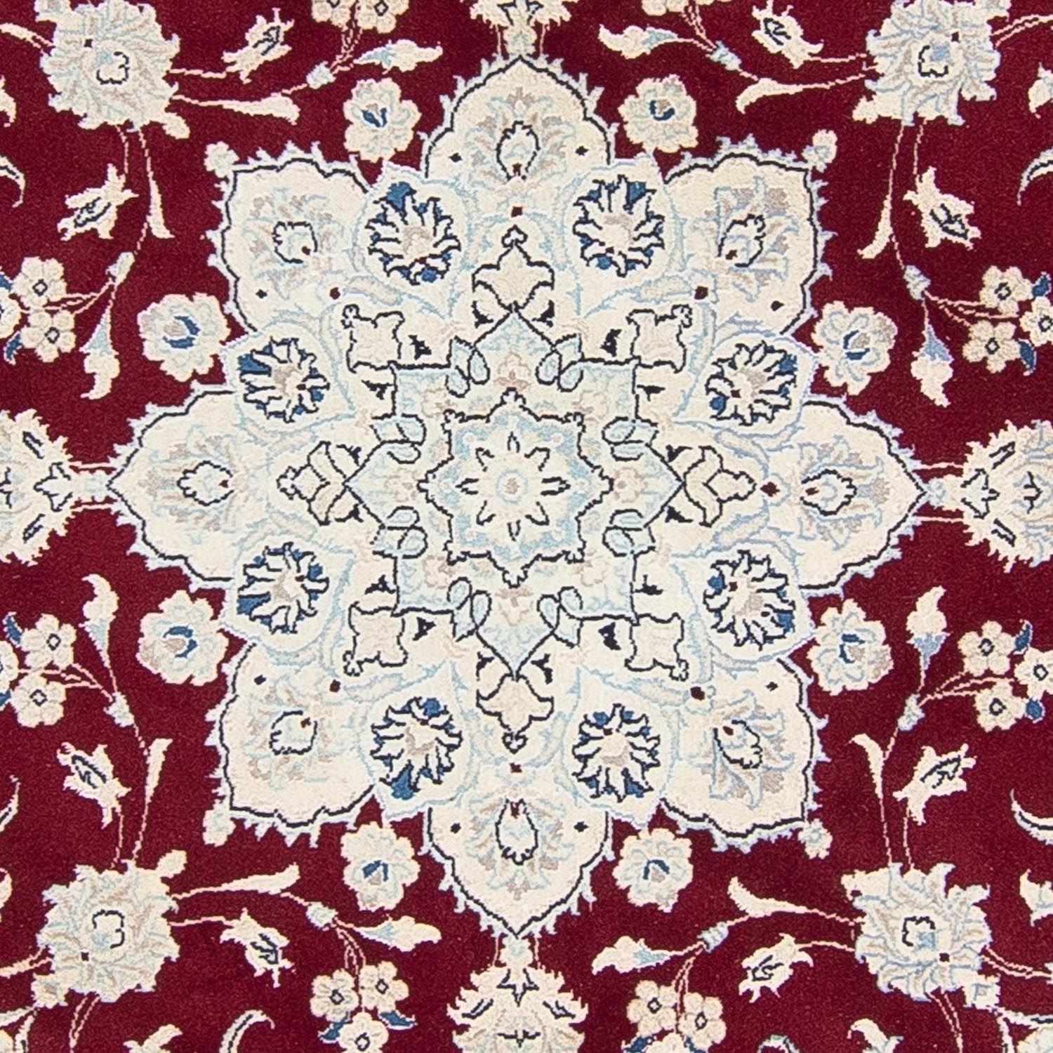 Alfombra persa - Nain redondo  - 250 x 250 cm - rojo oscuro