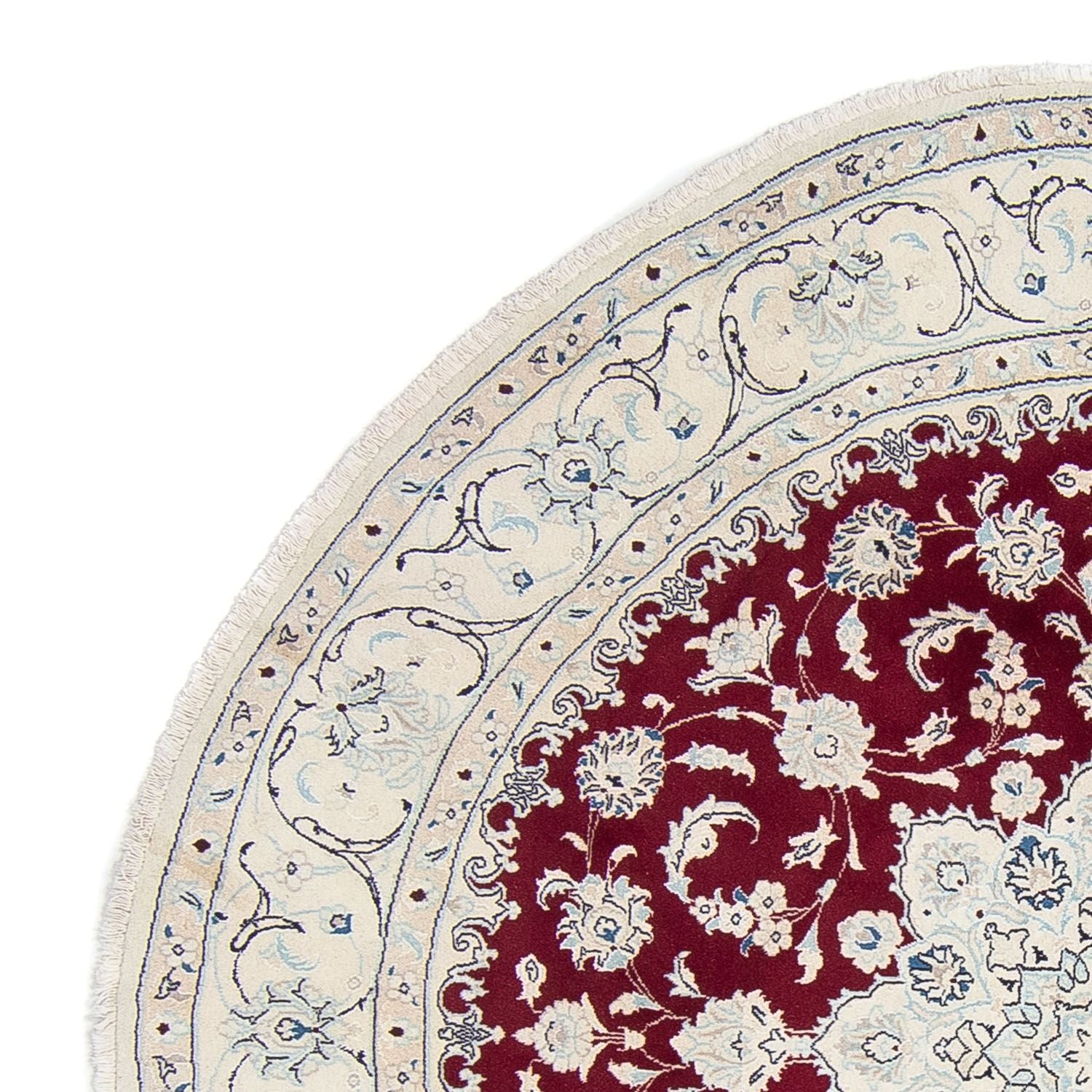 Alfombra persa - Nain redondo  - 250 x 250 cm - rojo oscuro