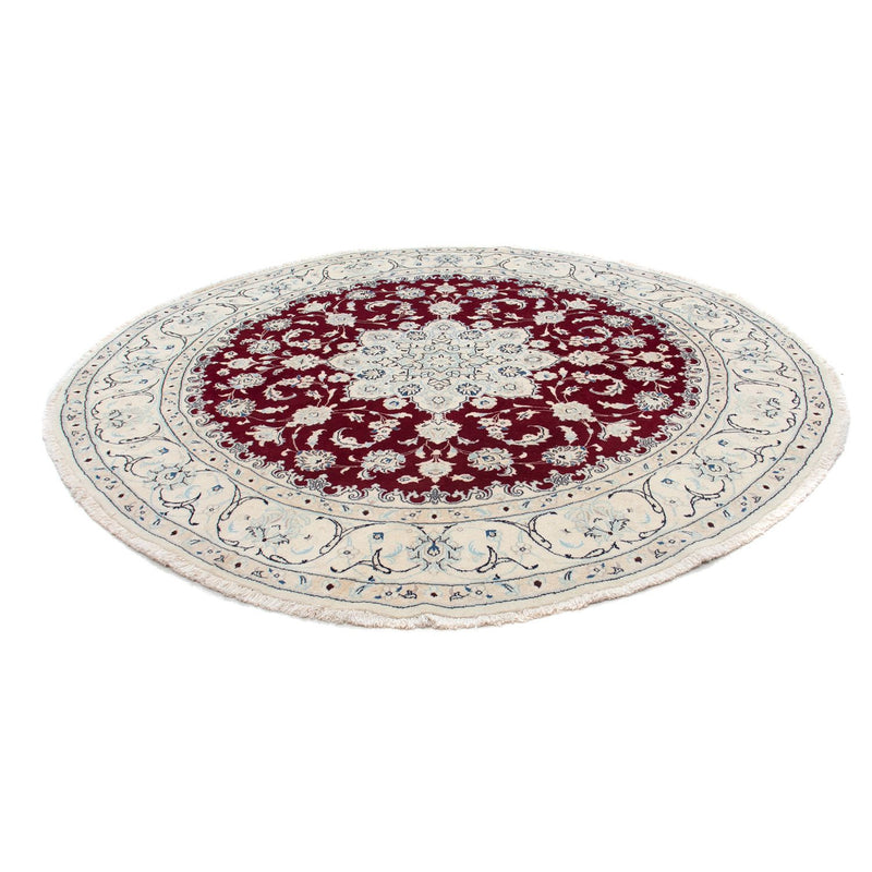 Alfombra persa - Nain redondo  - 250 x 250 cm - rojo oscuro