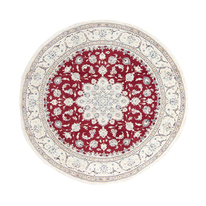 Alfombra persa - Nain redondo  - 245 x 245 cm - rojo oscuro