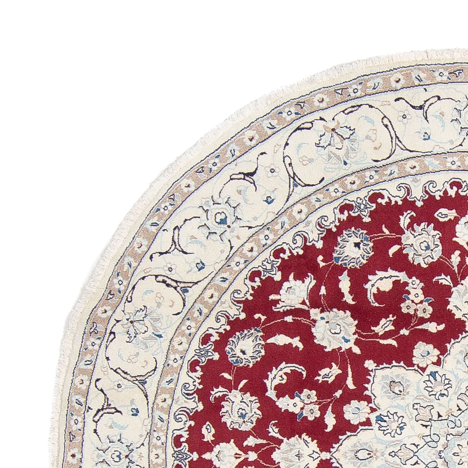 Alfombra persa - Nain redondo  - 245 x 245 cm - rojo oscuro