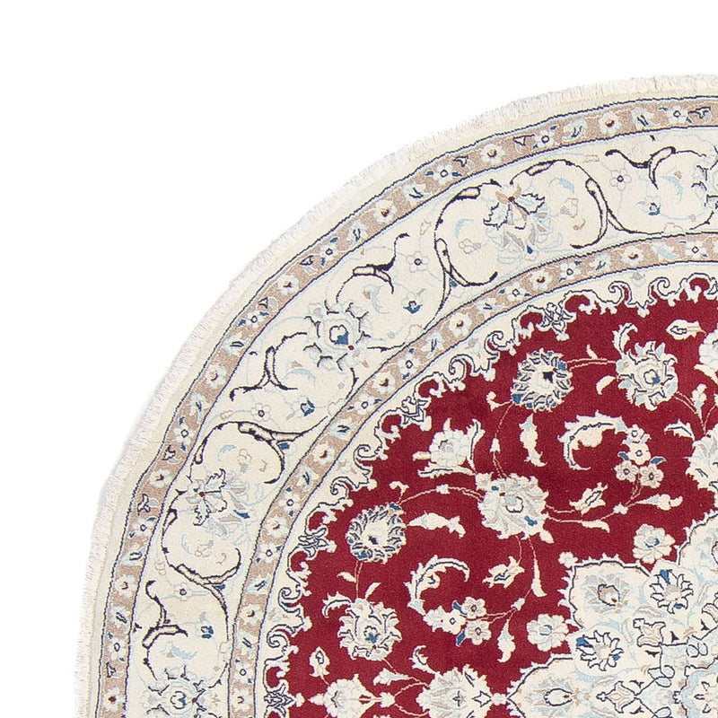 Alfombra persa - Nain redondo  - 245 x 245 cm - rojo oscuro