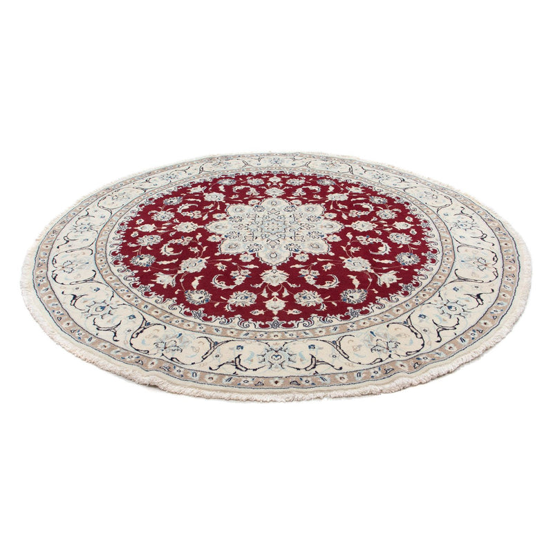 Alfombra persa - Nain redondo  - 245 x 245 cm - rojo oscuro