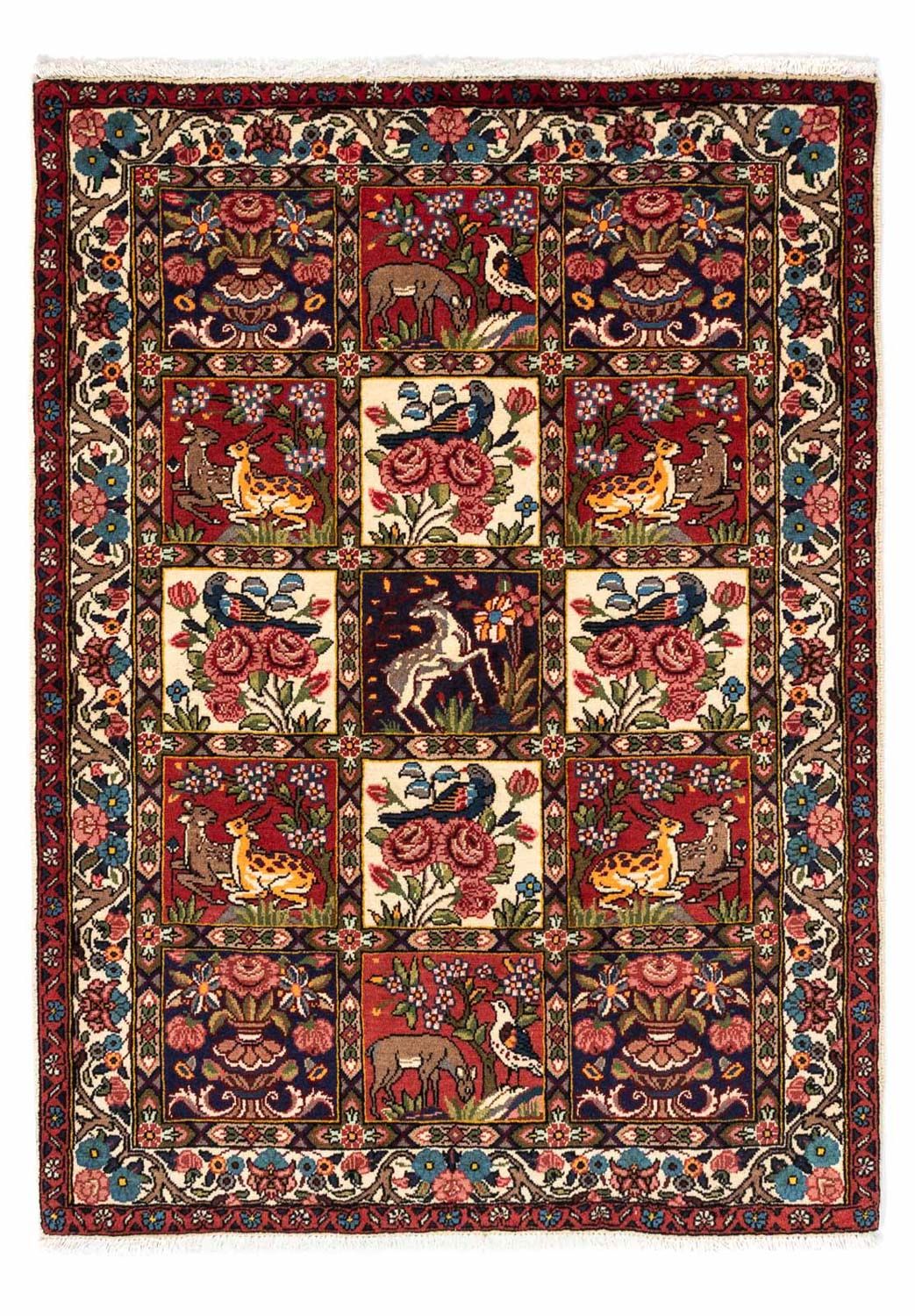 Alfombra persa - Nómada - 154 x 106 cm - rojo oscuro
