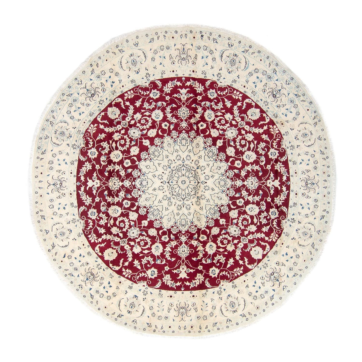 Alfombra persa - Nain redondo  - 293 x 293 cm - rojo oscuro